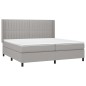 Letto a Molle Materasso e LED Grigio Chiaro 200x200 cm Tessuto Letto a Molle Materasso e LED Grigio Chiaro 200x200 cm Tessuto