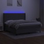 Letto a Molle Materasso e LED Grigio Scuro 160x200cm in Tessuto Letto a Molle Materasso e LED Grigio Scuro 160x200cm in Tessuto