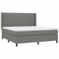 Letto a Molle Materasso e LED Grigio Scuro 160x200cm in Tessuto Letto a Molle Materasso e LED Grigio Scuro 160x200cm in Tessuto