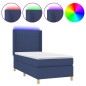 Letto a Molle con Materasso e LED Blu 80x200 cm in Tessuto Letto a Molle con Materasso e LED Blu 80x200 cm in Tessuto