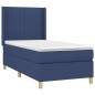 Letto a Molle con Materasso e LED Blu 80x200 cm in Tessuto Letto a Molle con Materasso e LED Blu 80x200 cm in Tessuto