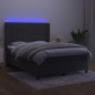 Letto a Molle con Materasso e LED Grigio Scuro 140x200 cm Letto a Molle con Materasso e LED Grigio Scuro 140x200 cm
