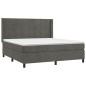 Letto a Molle con Materasso e LED Grigio Scuro 160x200 cm Letto a Molle con Materasso e LED Grigio Scuro 160x200 cm