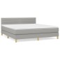 Giroletto a Molle con Materasso Grigio Chiaro160x200 cm Tessuto