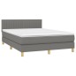 Giroletto a Molle con Materasso Grigio Scuro 140x190 cm Tessuto