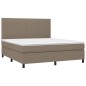 Letto a Molle con Materasso e LED Tortora 160x200 cm in Tessuto Letto a Molle con Materasso e LED Tortora 160x200 cm in Tessuto