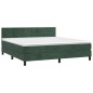 Giroletto a Molle con Materasso Verde Scuro 180x200 cm Velluto