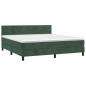 Giroletto a Molle con Materasso Verde Scuro 160x200 cm Velluto