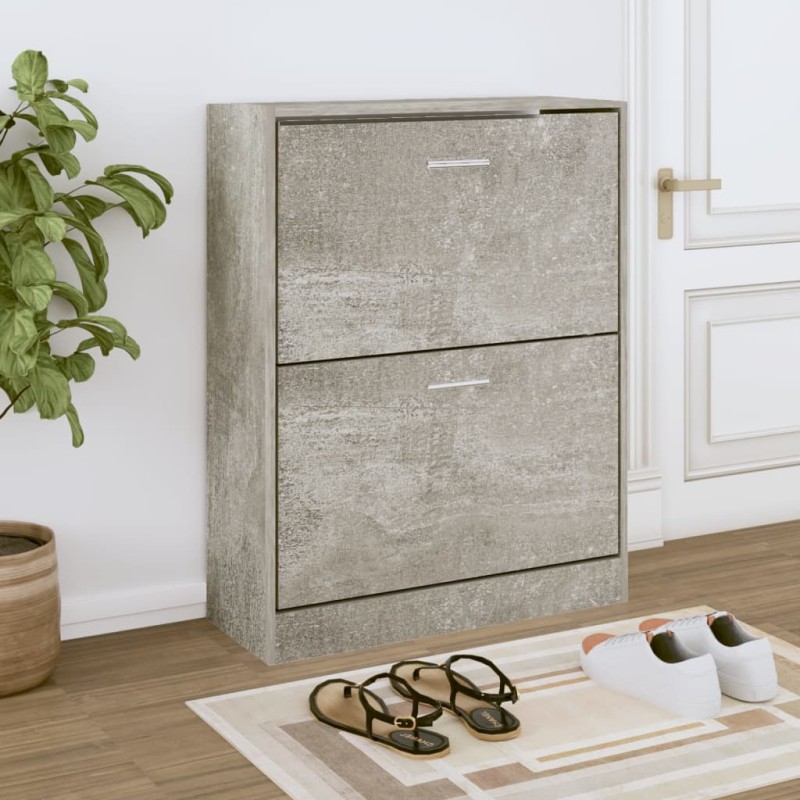 Scarpiera Grigio Cemento 63x24x81 cm in Legno Multistrato Scarpiera Grigio Cemento 63x24x81 cm in Legno Multistrato