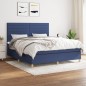 Giroletto a Molle con Materasso Blu 160x200 cm in Tessuto