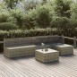 Set Divani da Giardino 6 pz con Cuscini in Polyrattan Grigio Set Divani da Giardino 6 pz con Cuscini in Polyrattan Grigio