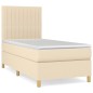 Giroletto a Molle con Materasso Crema 100x200 cm in Tessuto
