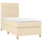 Giroletto a Molle con Materasso Crema 100x200 cm in Tessuto