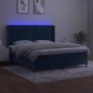 Letto a Molle con Materasso e LED Blu Scuro 160x200 cm Letto a Molle con Materasso e LED Blu Scuro 160x200 cm