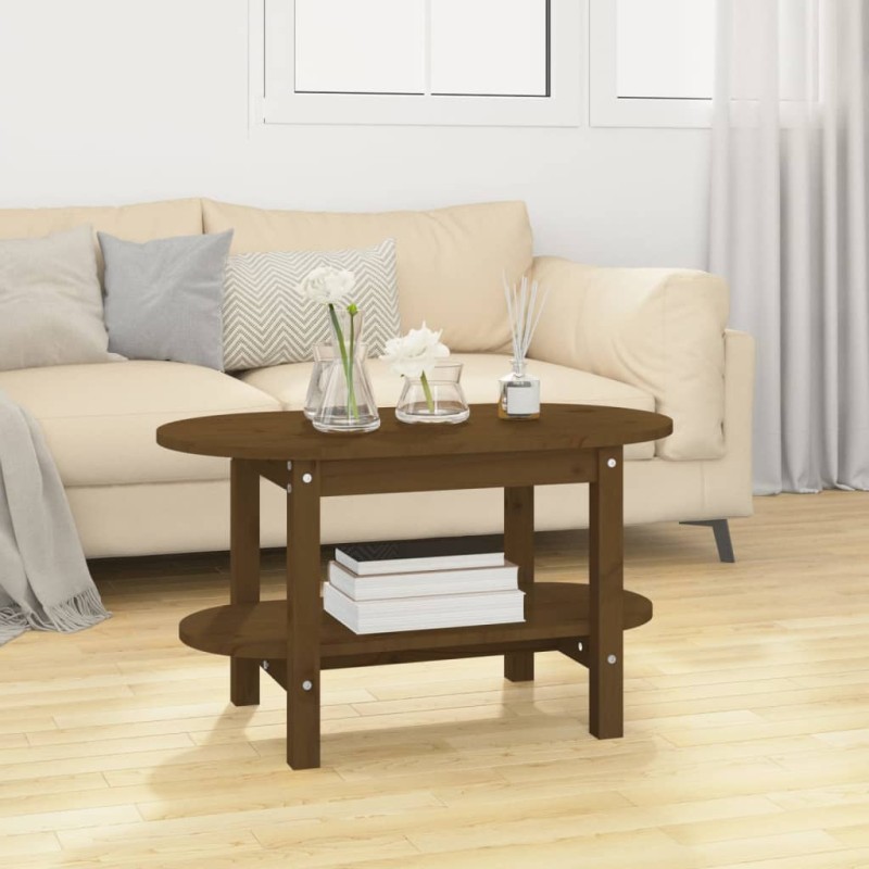 Tavolino da Salotto Miele 80x45x45 cm in Legno Massello di Pino Tavolino da Salotto Miele 80x45x45 cm in Legno Massello di Pino