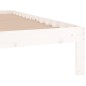 Giroletto Bianco in Legno Massello 90x190 cm Single Giroletto Bianco in Legno Massello 90x190 cm Single