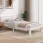 Giroletto Bianco in Legno Massello 90x190 cm Single Giroletto Bianco in Legno Massello 90x190 cm Single