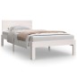 Giroletto Bianco in Legno Massello 90x190 cm Single Giroletto Bianco in Legno Massello 90x190 cm Single