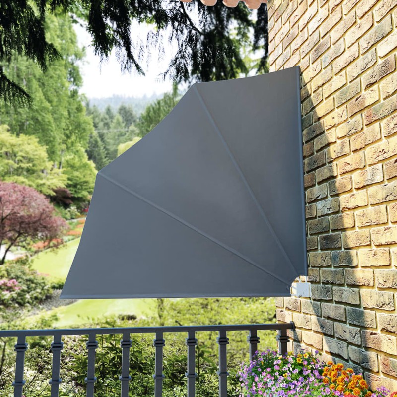 Tenda Laterale per Balcone Pieghevole Grigia 140x140 cm Tenda Laterale per Balcone Pieghevole Grigia 140x140 cm