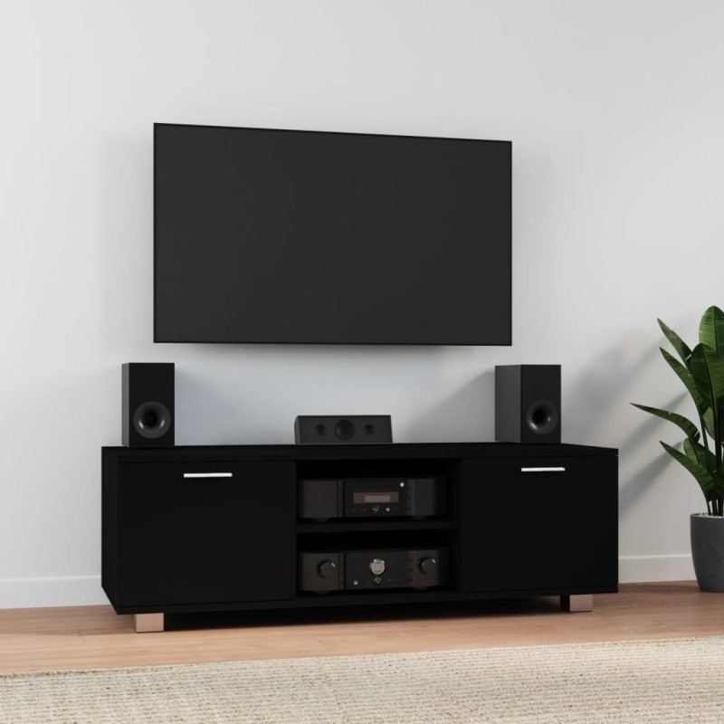 Mobile Porta TV Nero 120x40,5x35 cm in Legno Multistrato Mobile Porta TV Nero 120x40,5x35 cm in Legno Multistrato
