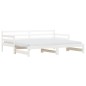 Divano Letto con Letto Estraibile Bianco 80x200cm Massello Pino Divano Letto con Letto Estraibile Bianco 80x200cm Massello Pino