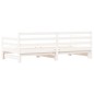 Divano Letto con Letto Estraibile Bianco 80x200cm Massello Pino Divano Letto con Letto Estraibile Bianco 80x200cm Massello Pino