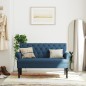 Panca con Schienale Blu 120x62x75,5 cm in Tessuto Panca con Schienale Blu 120x62x75,5 cm in Tessuto
