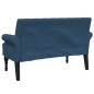 Panca con Schienale Blu 120x62x75,5 cm in Tessuto Panca con Schienale Blu 120x62x75,5 cm in Tessuto