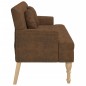 Panca con Cuscini Marrone 113x64,5x75,5 cm in Scamosciato