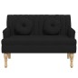 Panca con Cuscini Nera 113x64,5x75,5 cm in Tessuto