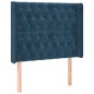 Testiera ad Orecchio Blu Scuro 93x16x118/128 cm in Velluto