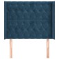 Testiera ad Orecchio Blu Scuro 93x16x118/128 cm in Velluto