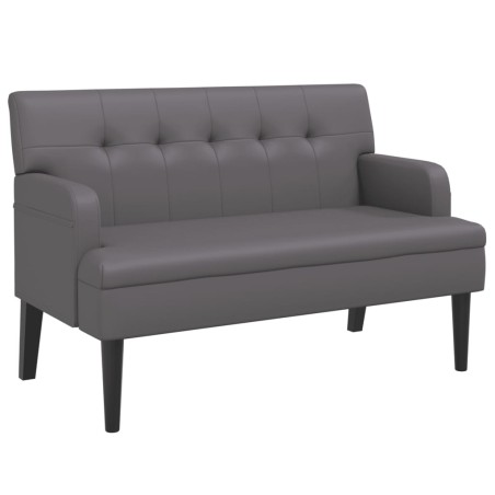 Panca con Schienale Grigia 112x65,5x75 cm in Similpelle
