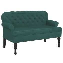 vidaXL Panca con Schienale Verde Scuro 119,5x64,5x75 cm in Velluto