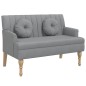 Panca con Cuscini Grigio Chiaro 113x64,5x75,5 cm in Tessuto Panca con Cuscini Grigio Chiaro 113x64,5x75,5 cm in Tessuto