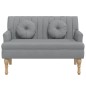 Panca con Cuscini Grigio Chiaro 113x64,5x75,5 cm in Tessuto Panca con Cuscini Grigio Chiaro 113x64,5x75,5 cm in Tessuto