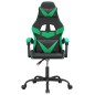 Sedia da Gaming Girevole Nera e Verde in Similpelle Sedia da Gaming Girevole Nera e Verde in Similpelle