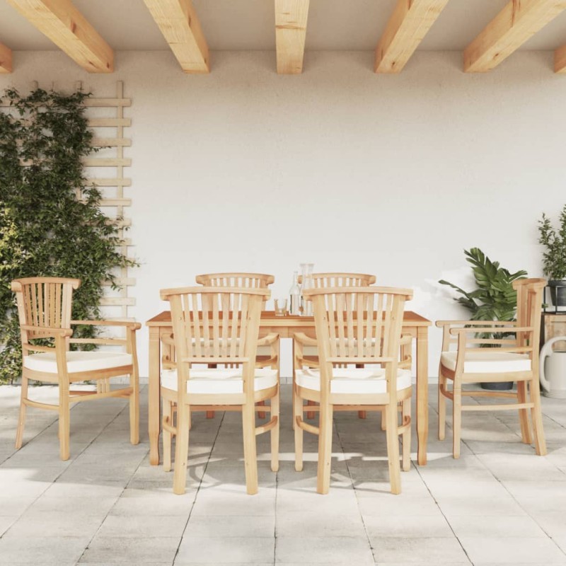 Set da Pranzo da Giardino 7 pz in Legno Massello di Teak Set da Pranzo da Giardino 7 pz in Legno Massello di Teak