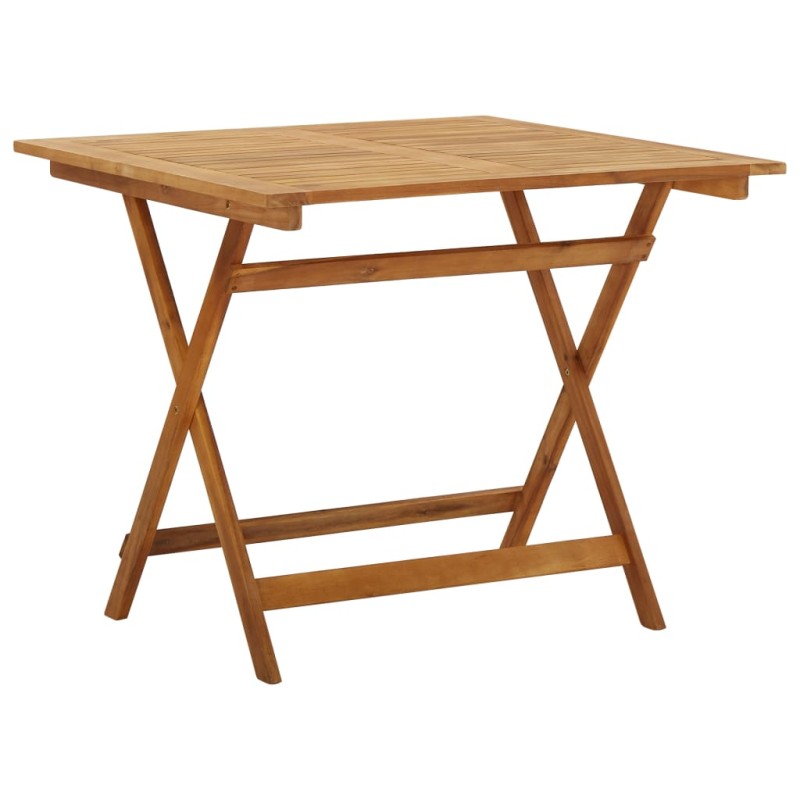 Tavolo da Giardino Pieghevole 90x90x75 cm in Massello d'Acacia