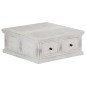 Tavolino da Caffè Bianco 70x70x30 cm in Legno Massello di Mango Tavolino da Caffè Bianco 70x70x30 cm in Legno Massello di Mango