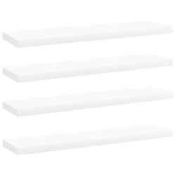 Ripiani per Libreria 4 pz Bianchi 40x10x1,5 cm in Multistrato