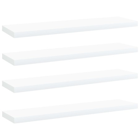 Ripiani per Libreria 4 pz Bianchi 40x10x1,5 cm in Multistrato