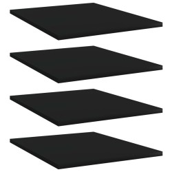 Ripiani per Libreria 4pz Neri 40x50x1,5cm in Legno Multistrato