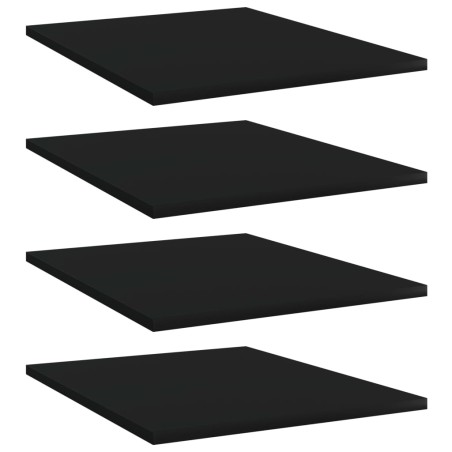 Ripiani per Libreria 4pz Neri 40x50x1,5cm in Legno Multistrato