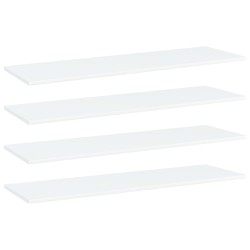 Ripiani per Libreria 4pz Bianchi 100x30x1,5cm Legno Multistrato