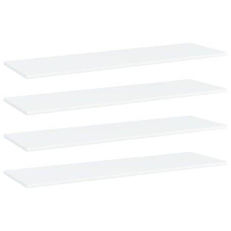 Ripiani per Libreria 4pz Bianchi 100x30x1,5cm Legno Multistrato