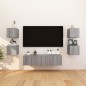 Armadietti TV Montati a Parete 4 pz Grigio Sonoma 30,5x30x30 cm Armadietti TV Montati a Parete 4 pz Grigio Sonoma 30,5x30x30 cm