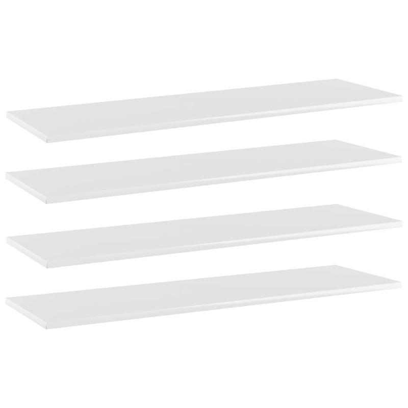 Ripiani per Libreria 4pz Bianco Lucido 100x30x1,5cm Multistrato Ripiani per Libreria 4pz Bianco Lucido 100x30x1,5cm Multistrato