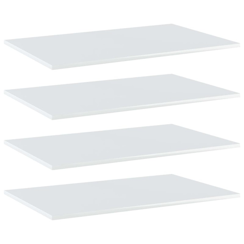 Ripiani per Libreria 4 pz Bianco Lucido 80x50x1,5cm Multistrato Ripiani per Libreria 4 pz Bianco Lucido 80x50x1,5cm Multistrato