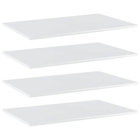 Ripiani per Libreria 4 pz Bianco Lucido 80x50x1,5cm Multistrato